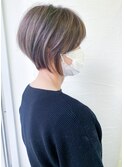 白髪ぼかしハイライト♪首がキレイに見える丸みショートボブ柴立