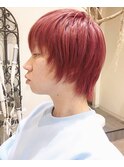 20代30代40代ナチュラル束感鮮やか赤系ショートフェイスレイヤー