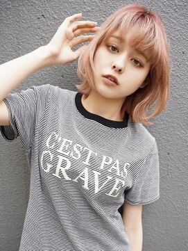 ブゾン(buZon) 【buZon ブゾン】ピンクベージュ×レイヤーボブ