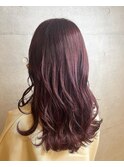 レイヤーカット、ピンクブラウン