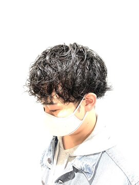 銀座マツナガ 浅草店 10代20代ソフト無造作スパイラルパーマツーブロックマッシュ