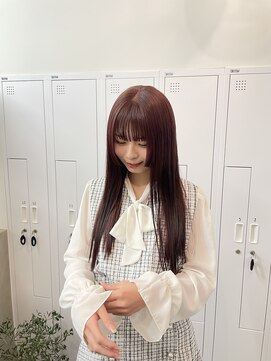 アム(amu) ピンクベージュ/顔周りレイヤー/ロングレイヤー