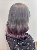 ダブルカラーブルーベージュカラーケアブリーチハイトーンカラー