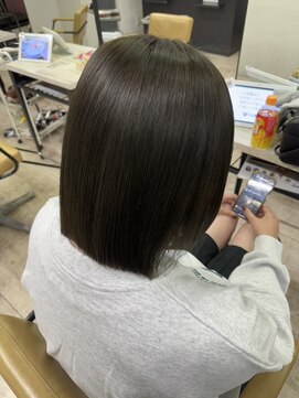 アジールヘア 所沢プロペ通り店(agir hair) グレージュボブ似合わせカットメルティカラーブリーチ所沢韓国