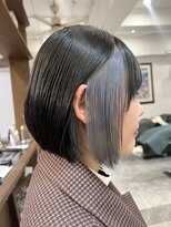 ラック 表参道(LUCK)&nbsp;インナーカラー/ライトブルー/ボブ/デザインカラー/20代