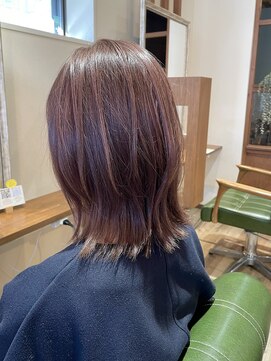 トリコ プラス 本八幡店(TORICO plus) 外ハネミディアム × ピンクベージュ