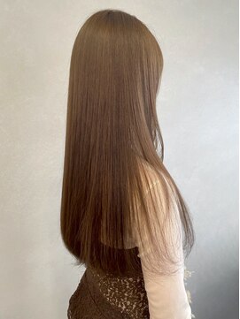 ミュラ(mulah) ブリーチなし透け感カラーシアーベージュ＊艶髪ストレート