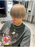 ホワイトメッシュ/ツイスト/ツイスパ/パーマ/メンズ/眉毛