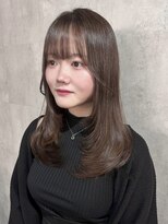 ラベル 渋谷(LAVEL) チョコレートブラウンミディアムレイヤー顔まわりカット渋谷