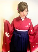 卒業式 袴スタイル 波ウェーブのルーズアップ