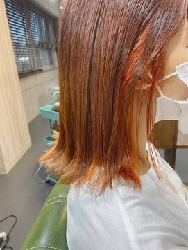 シュクルヘアー(Sucre Hair) インナーカラー、オレンジ*
