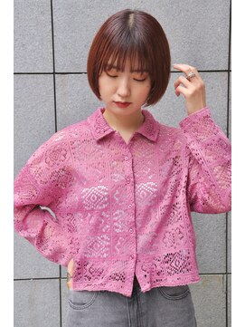 ビーハイブアヴェダ PARCO2店(BEHIVE AVEDA) [BEHIVE 高橋]　ミニボブ×オレンジブラウン