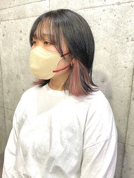 サクラ 岐阜(SAKURA) 仕事でも結んで隠せるインナーカラーピンク