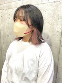 仕事でも結んで隠せるインナーカラーピンク