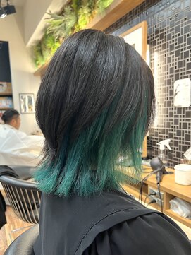 ルーム(Room) インナーカラーグリーン/ウルフインナーカラー/ウルフ