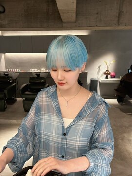 リール(rire) 【rireリール(大須)】ペールブルー×マッシュスタイル