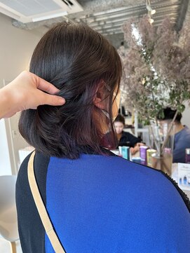 シダ(sida SAIIN) 【牧内】インナーカラーパープル/艶ボブ