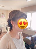ロープ編みハーフアップ