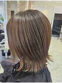 ダブルカラーミルクティーベージュカラーブルーブラックブリーチ
