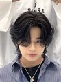 メンズヘアセンス 渋谷(MEN'S HAIR SENSE) 前下がりセンターパートウルフ。王道のシルエットと質感。