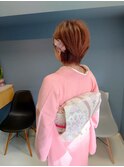 訪問着　ショートヘア