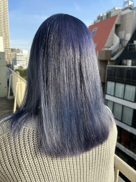 アジールヘア 池袋東口店(agir hair) ブリーチ＆ダブルカラーネイビーブルー池袋東口