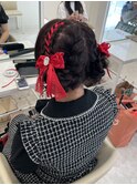 ツインお団子のコンサートヘア