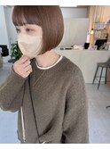コンパクトボブ+ベージュカラー