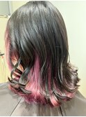 ◎インナー イヤリングカラー ピンク×バイオレット  zina 竹下