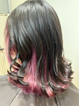 ジーナ 川崎(Zina) ◎インナー イヤリングカラー ピンク×バイオレット zina 竹下