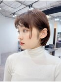 切りっぱなしボブ/髪質改善/白髪ぼかし/前髪/小顔