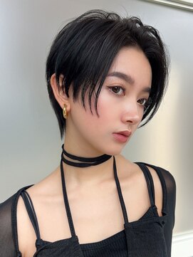 アフロート ディル(AFLOAT D'L) ショートハンサムショート丸みショート黒髪レイヤーカット小顔