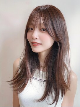 ラフィット 下大利店(lafit) ピンクラベンダー　レイヤーカット　韓国風