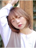 ブリーチあり/ベージュ/レイヤー/ボブ/20代/前髪あり