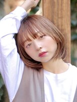 グロウ 恵比寿(grow)&nbsp;ブリーチあり/ベージュ/レイヤー/ボブ/20代/前髪あり