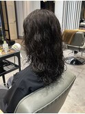 無造作ミディアムパーマ