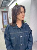 大人ブラウン×顔周りカット