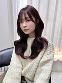 【杉本大地】韓国ヘア/ワインレッド/レイヤーカット/天神美容室