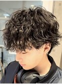 原宿メンズパーマ波巻きパーマセンターパートシャドウパーマ◆