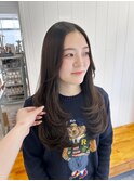 大人ガーリーダークアッシュ似合わせカットミディアムレイヤー