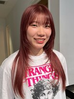 ナループロアポンテ(Nalu pu loa PONTE)&nbsp;ロングウルフレイヤーカットピンクベージュ暖色ベージュ