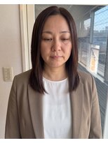 零秒女髪 千里丘店&nbsp;艶とまとまりを叶える髪質改善ミディアムストレート艶髪艶感