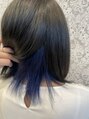 ヘアメイク アース 古川店(HAIR&MAKE EARTH) 毛先は2回ほどブリーチしてブルー系を入れています！