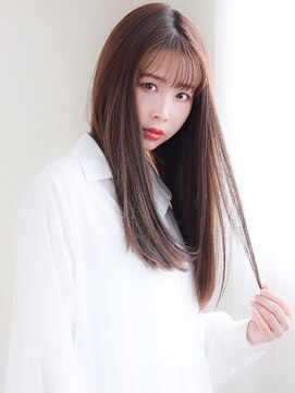 フレームプラス 御堂筋難波店(FRAME +) 透け感美髪ストレートヘアシースルー前髪くすみカラー