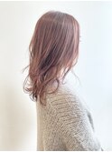愛されピンクベージュヘアー