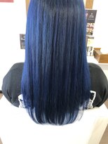 マクロヘアー(macro hair) 青髪ストレート