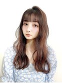 ロングレイヤーグレージュカラー透明感ベージュ20代30代40代