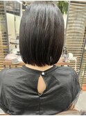 黒髪でも可愛い切りっぱなしボブ*