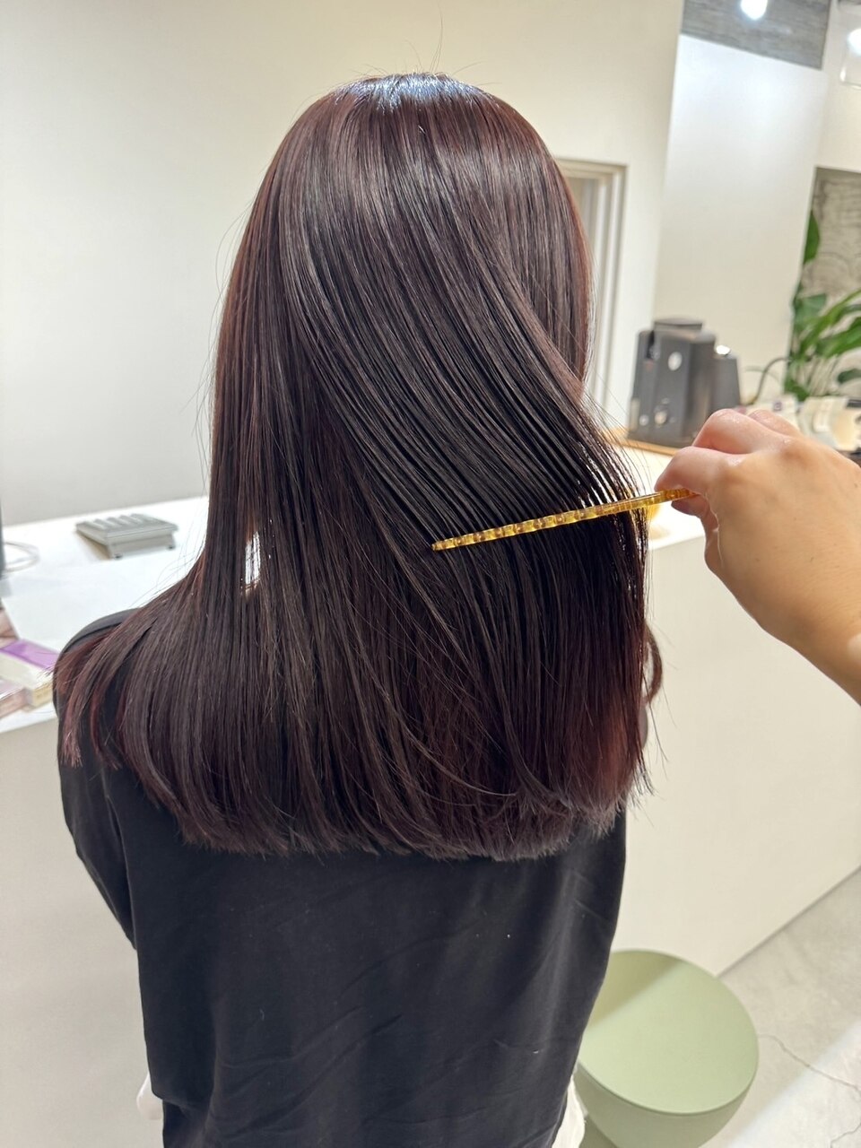 ブリーチなし透け感暗めカシスブラウン：L210110299｜ツキヘア(TUKI
