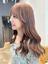 アイティーバイアルバム 藤沢店(IT by ALBUM)&nbsp;ミルクティーピンクホワイトピンクニュアンスカラー_ba483091